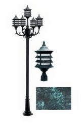 Dabmar Lighting GM1825-L90-30K-VG verde green post light & pole