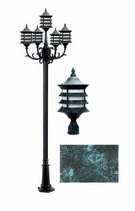 Dabmar Lighting GM1825-L90-30K-VG verde green post light & pole