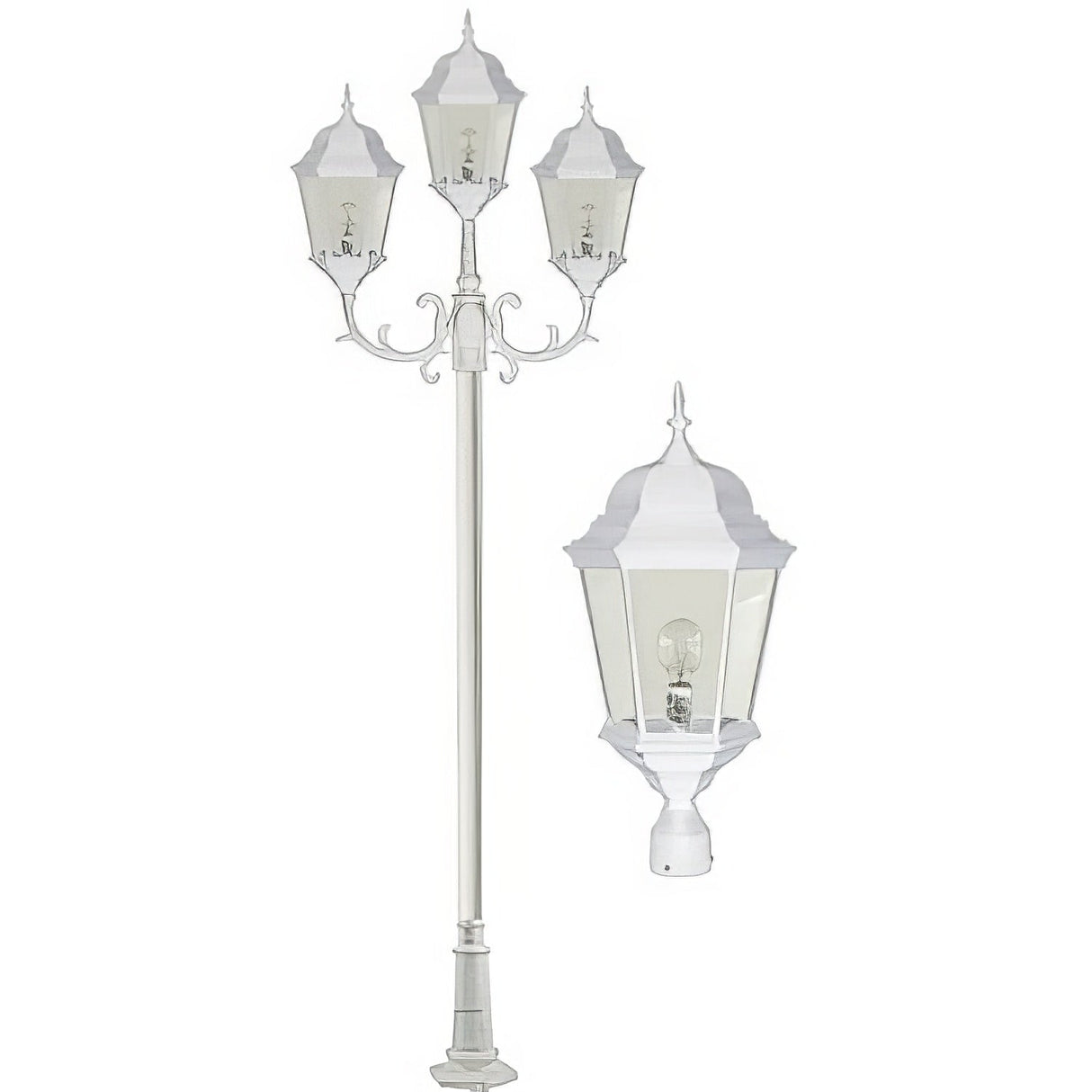 Dabmar Lighting GM2303-W white post fixture