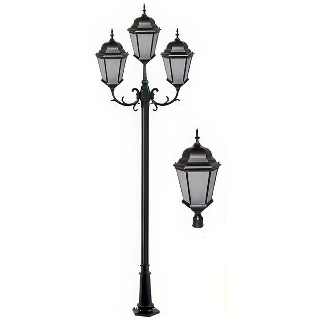 Dabmar Lighting GM2306-B-FROST black post top fixture