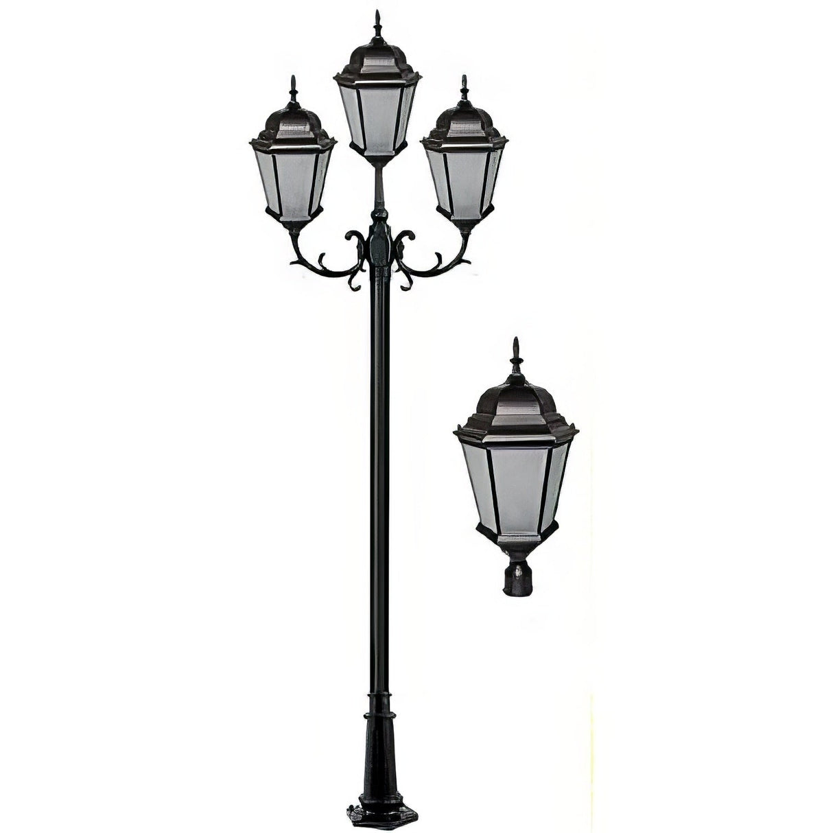 Dabmar Lighting GM2307-B-FROST black post fixture