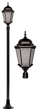 Dabmar Lighting GM2351-L30-65K-B-FR black post light & pole