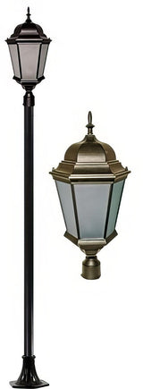 Dabmar Lighting GM2351-L30-65K-BZ-FR bronze post light & pole