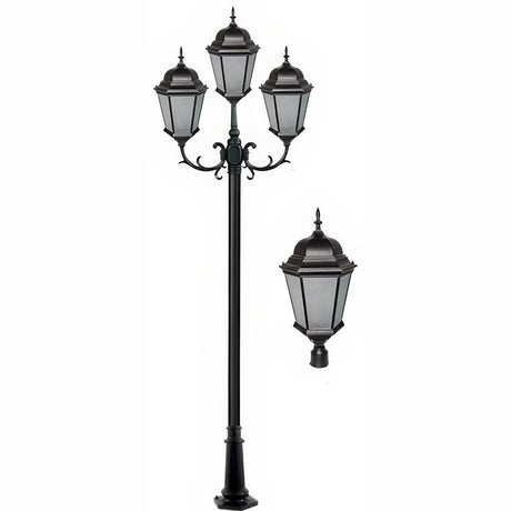 Dabmar Lighting GM2353-L60-30K-B-FR black post light & pole
