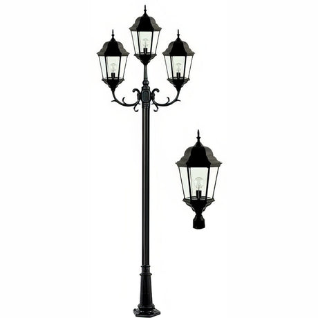 Dabmar Lighting GM2353-L60-50K-B black post light & pole
