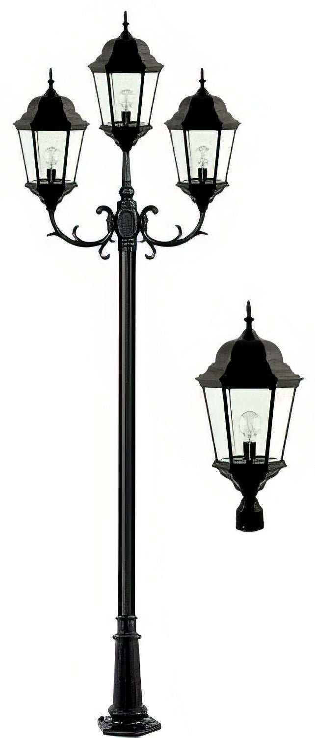 Dabmar Lighting GM2353-L60-50K-B black post light & pole