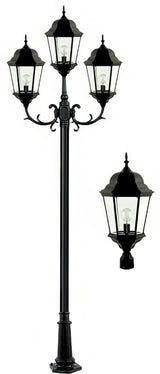 Dabmar Lighting GM2353-L60-50K-B black post light & pole