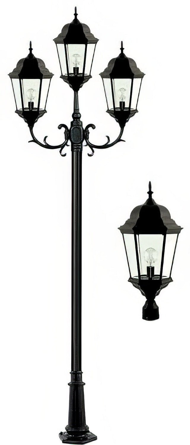 Dabmar Lighting GM2353-L60-50K-B black post light & pole