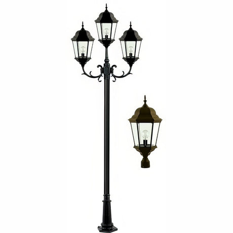 Dabmar Lighting GM2353-L60-50K-BZ bronze post light & pole