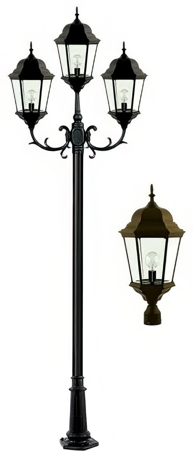 Dabmar Lighting GM2353-L60-50K-BZ bronze post light & pole