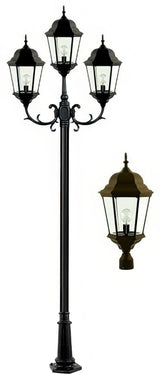 Dabmar Lighting GM2353-L60-50K-BZ bronze post light & pole
