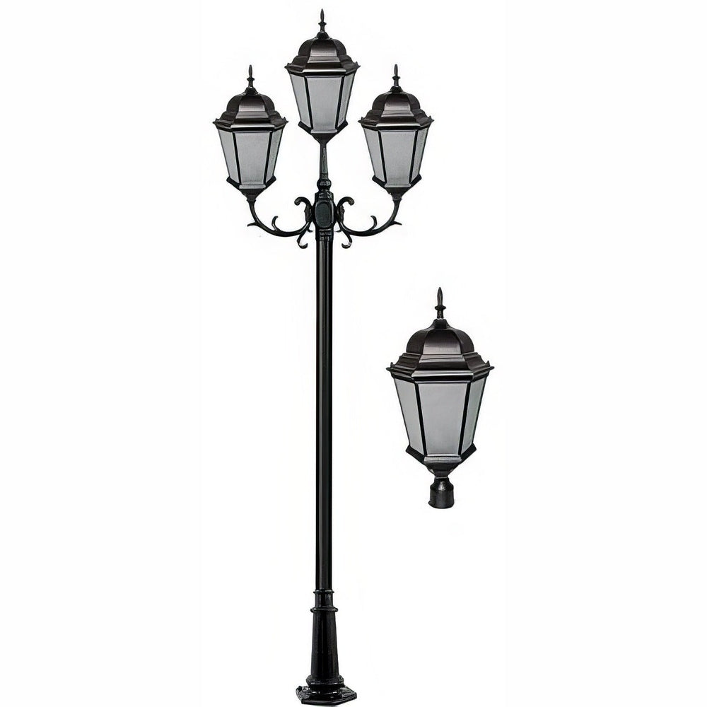 Dabmar Lighting GM2353-L90-30K-B-FR black post light & pole