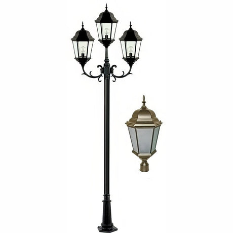 Dabmar Lighting GM2353-L90-30K-BZ-FR bronze post light & pole