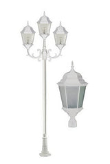 Dabmar Lighting GM2353-L90-30K-W-FR white post light & pole
