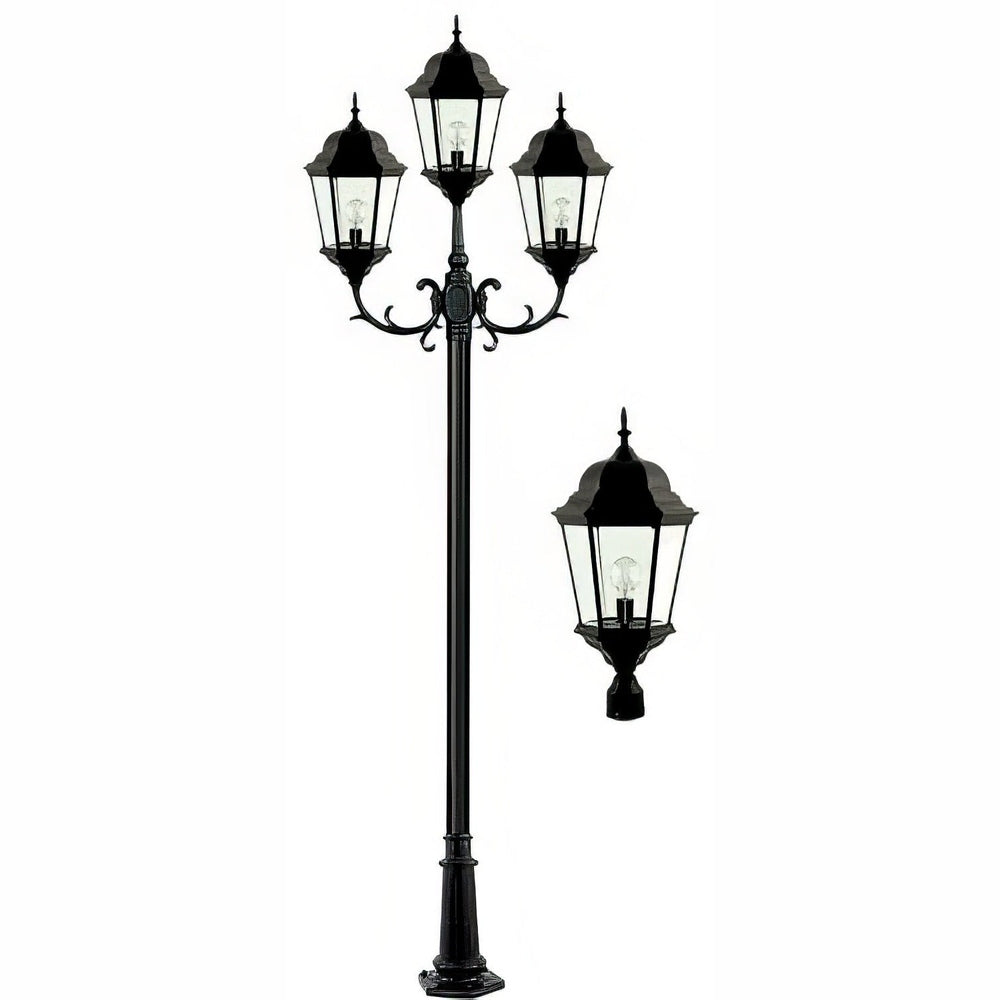 Dabmar Lighting GM2353-L90-65K-B black post light & pole