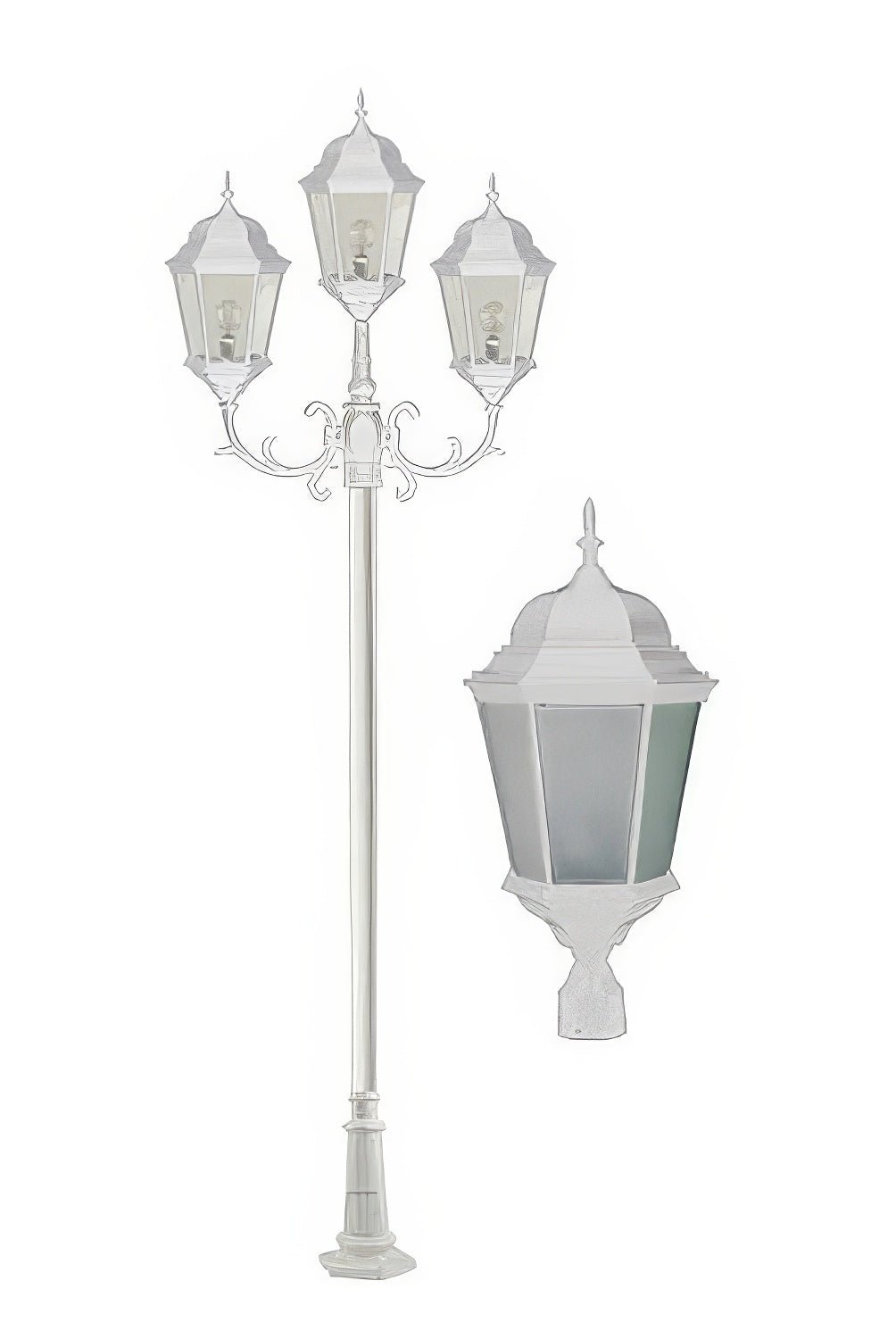 Dabmar Lighting GM2353-W-FR white post light & pole