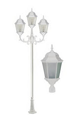Dabmar Lighting GM2353-W-FR white post light & pole