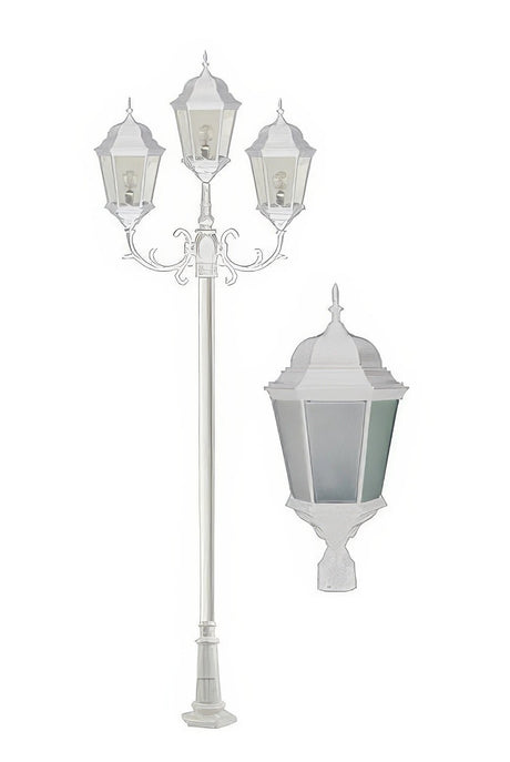 Dabmar Lighting GM2353-W-FR white post light & pole