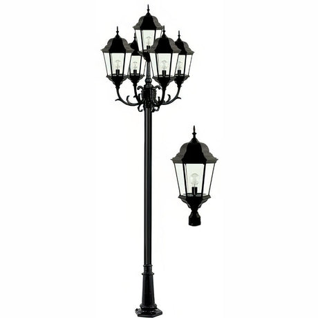 Dabmar Lighting GM2355-L100-30K-B black post light & pole