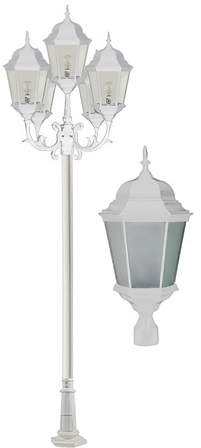 Dabmar Lighting GM2355-L100-30K-W-FR white post light & pole