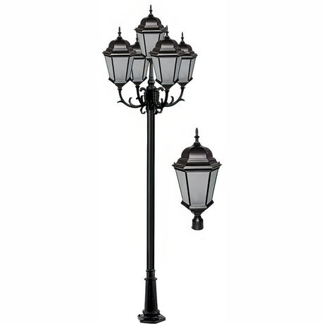 Dabmar Lighting GM2355-L100-50K-B-FR black post light & pole