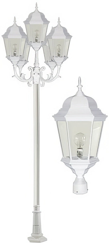 Dabmar Lighting GM2355-L100-50K-W white post light & pole