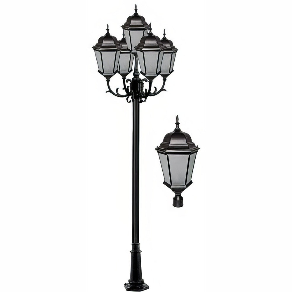 Dabmar Lighting GM2355-L150-30K-B-FR black post light & pole