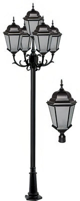 Dabmar Lighting GM2355-L150-30K-B-FR post light & pole, additional view