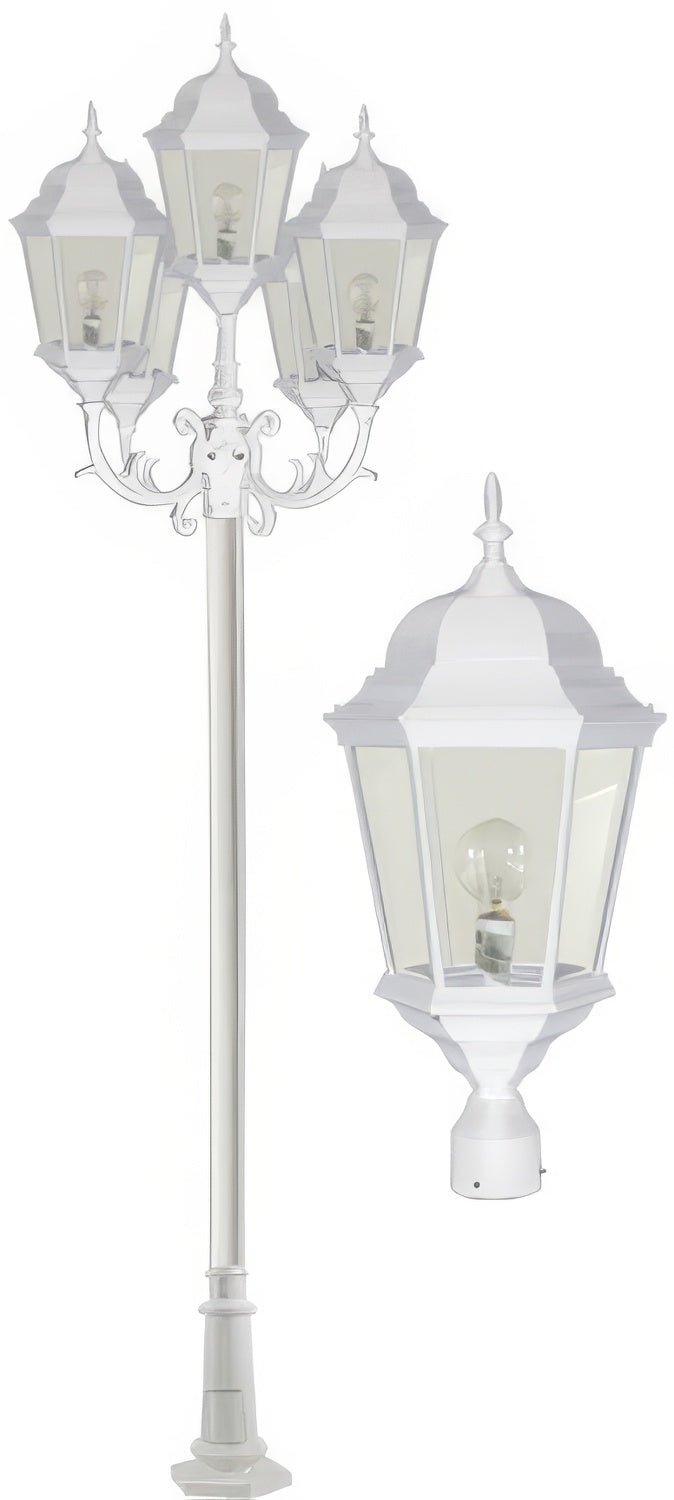 Dabmar Lighting GM2355-L150-30K-W white post light & pole