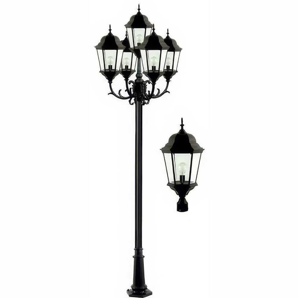 Dabmar Lighting GM2355-L150-65K-B black post light & pole