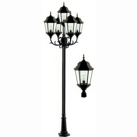 Dabmar Lighting GM2355-L150-65K-B black post light & pole