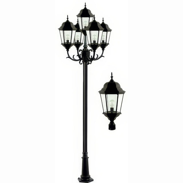 Dabmar Lighting GM2355-L150-65K-B black post light & pole