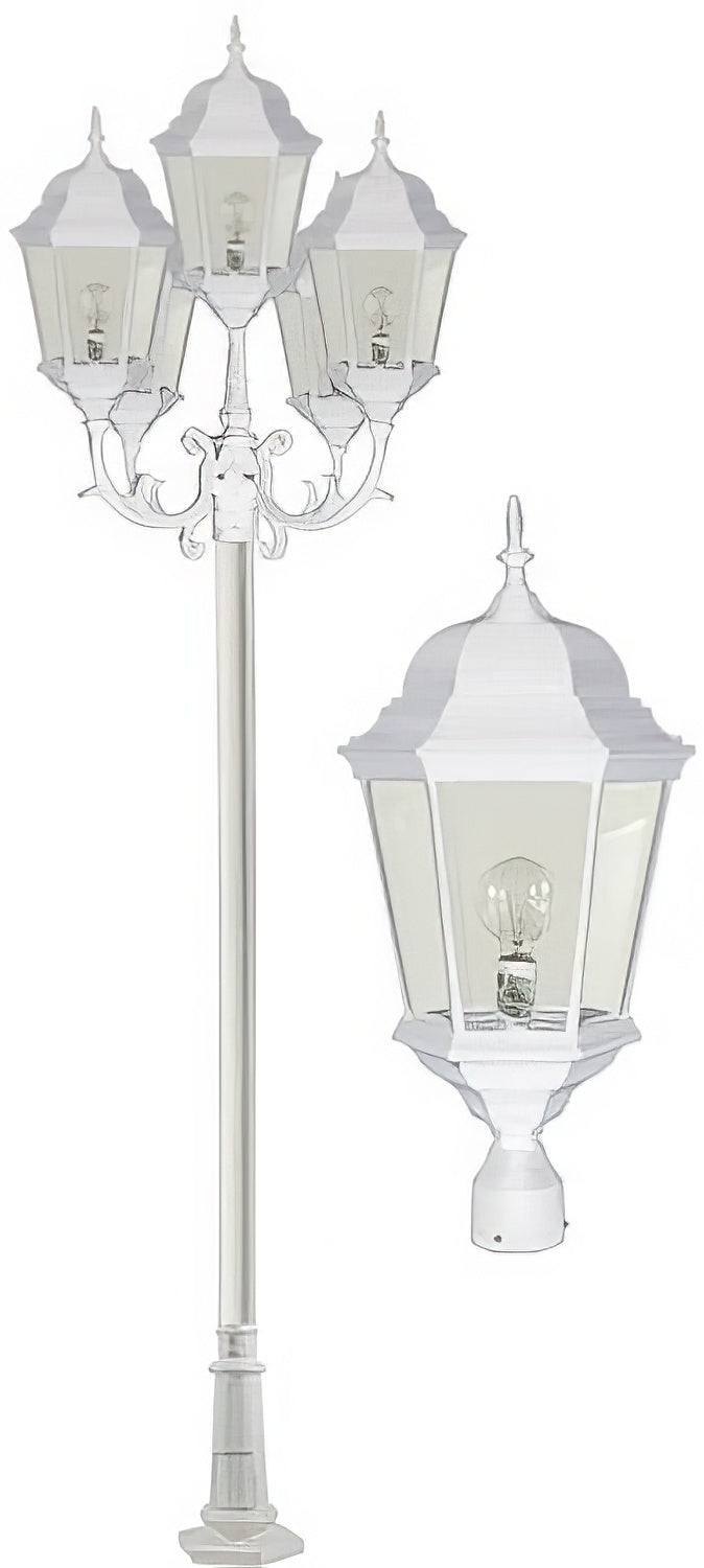 Dabmar Lighting GM2355-W white post light & pole