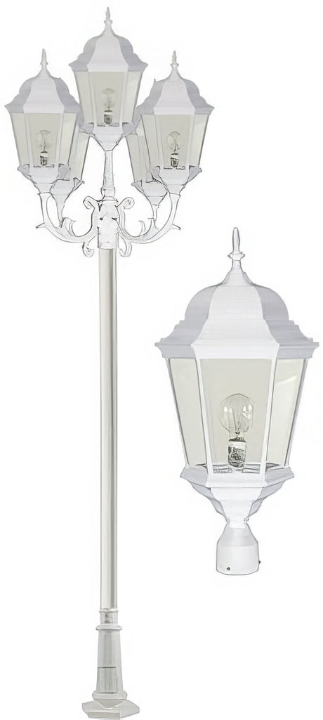 Dabmar Lighting GM2355-W white post light & pole