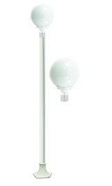 Dabmar Lighting GM2401-L6-30K-W white post light & pole