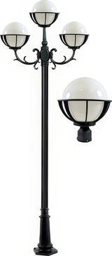 Dabmar Lighting GM2603-L27-40K-B black post light & pole