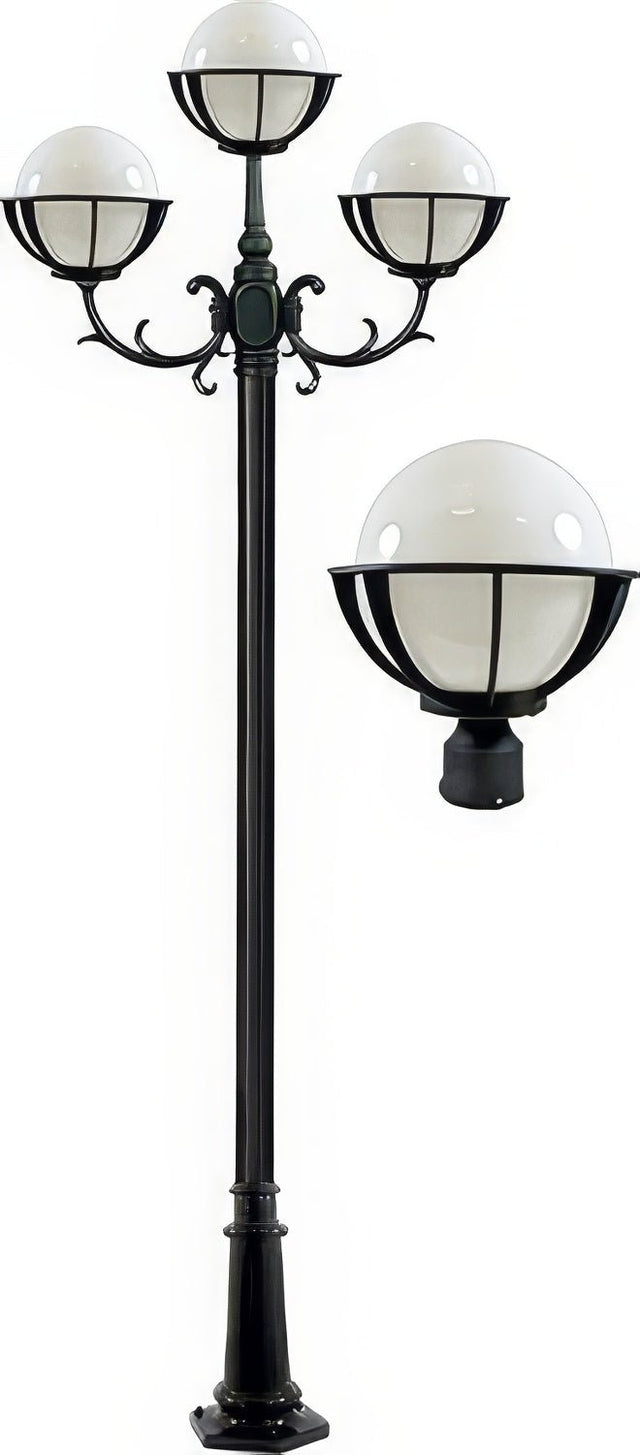 Dabmar Lighting GM2603-L54-65K-B black post light & pole