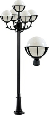 Dabmar Lighting GM2605-L30-30K-B black post light & pole