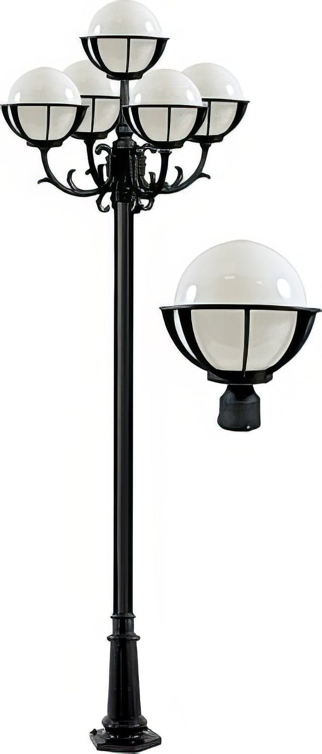Dabmar Lighting GM2605-L30-30K-B black post light & pole