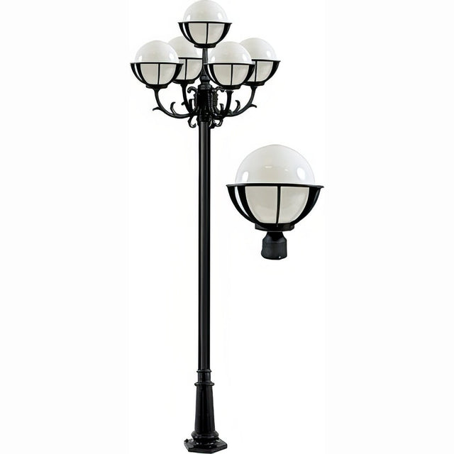 Dabmar Lighting GM2605-L45-40K-B black post light & pole