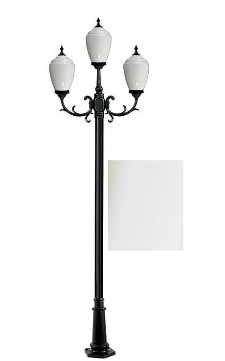 Dabmar Lighting GM2853-L18-30K-W white post light & pole