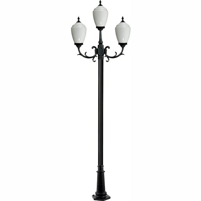 Dabmar Lighting GM2853-L18-60K-B black post light & pole