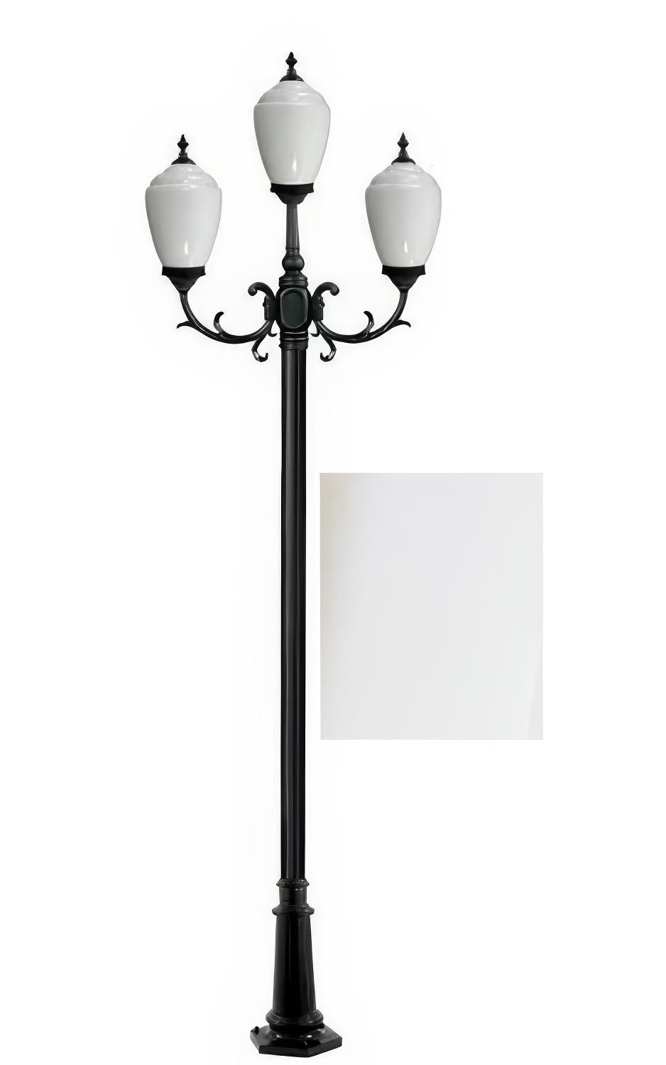 Dabmar Lighting GM2853-L27-40K-W white post light & pole