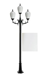 Dabmar Lighting GM2853-L54-30K-W white post light & pole