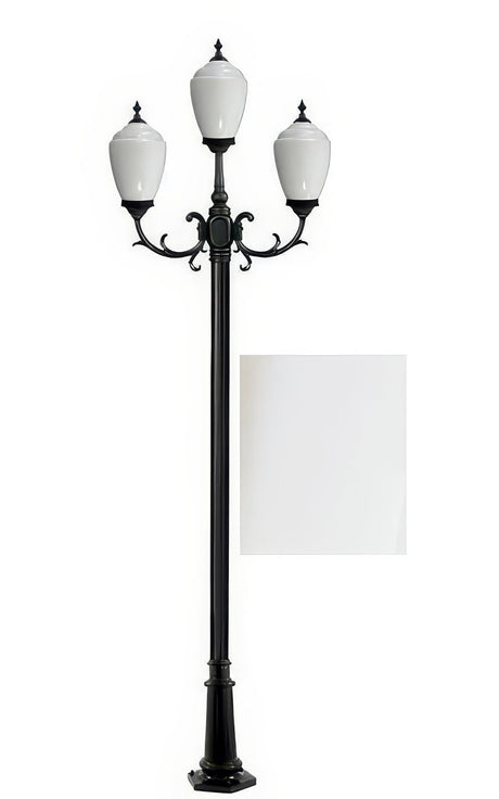 Dabmar Lighting GM2853-L54-65K-W white post light & pole