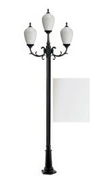 Dabmar Lighting GM2853-L54-65K-W white post light & pole