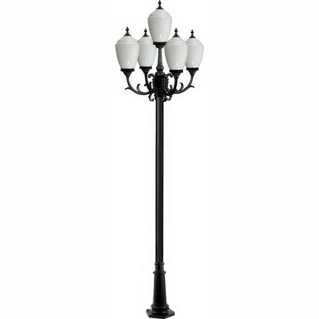 Dabmar Lighting GM2855-L45-40K-B black post light & pole