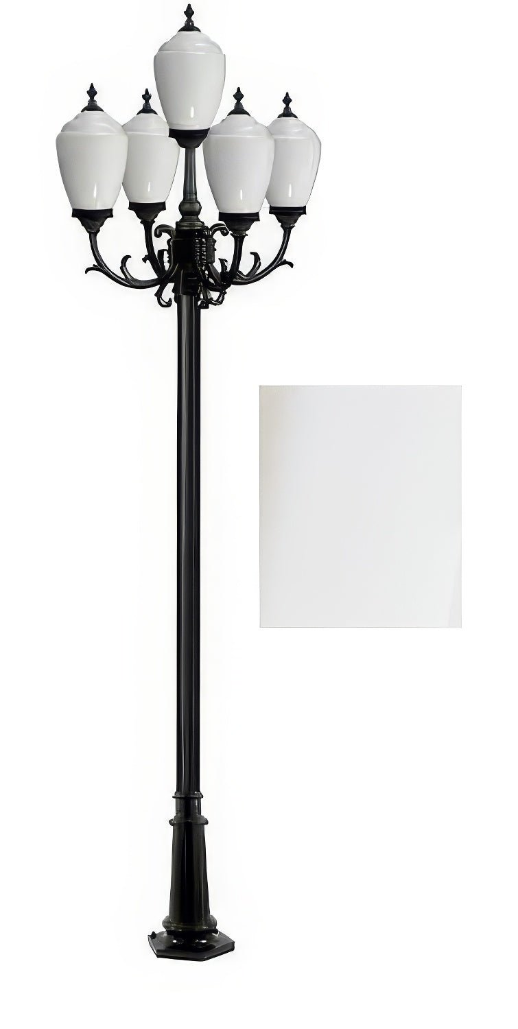 Dabmar Lighting GM2855-L90-65K-W white post light & pole
