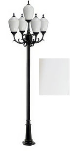 Dabmar Lighting GM2855-L90-65K-W white post light & pole