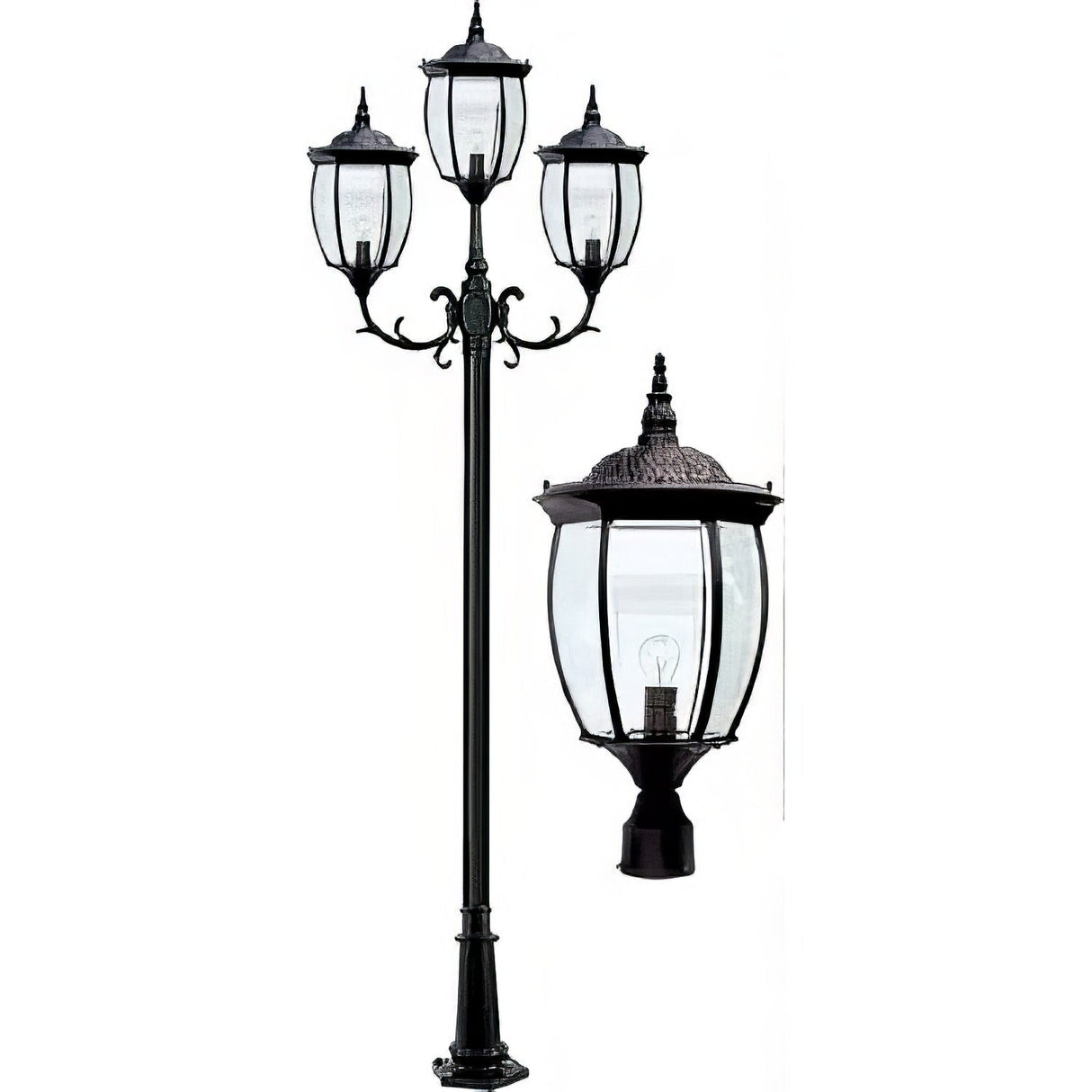 Dabmar Lighting GM3003-LED16-B black post light fixture